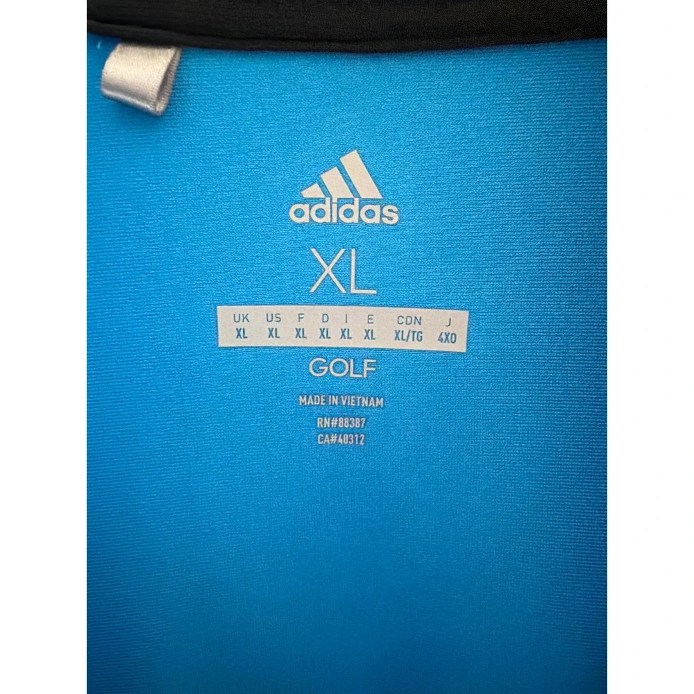 Adidas Golf Vest‎ Mens XL Blue Pebble Beach Golf Links Quarter Zip Pullover